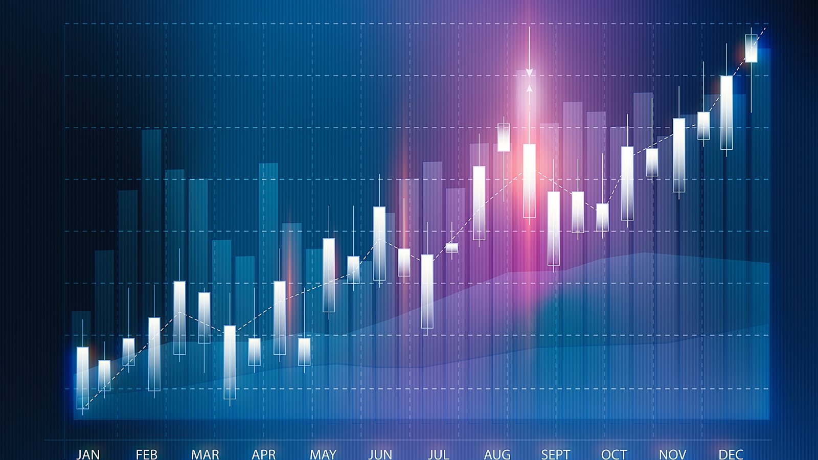 performance chart of a business' value